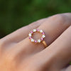 Rosecliff Small Circle Diamond & Pink Tourmaline Ring in 14k Yellow Gold (Size 7.5)