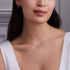 Rosecliff Circle Diamond & Garnet Necklace in 14k Gold (January)