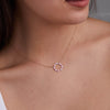 Rosecliff Circle Diamond & Pink Sapphire Necklace in 14k Gold (October)