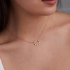 Rosecliff Circle Diamond & Citrine Necklace in 14k Gold (November)