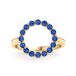 Rosecliff Circle Sapphire Ring in 14k Gold (September)