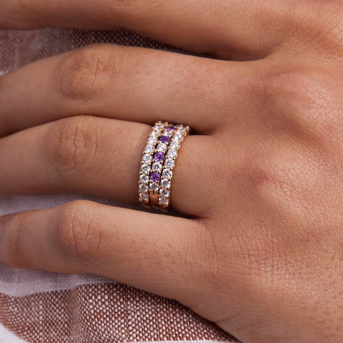 Amethyst Ring Gold, Birthstone Ring, Gold Stack Ring, store Dainty Ring Gold, Gold Stackable Ring, Stacking Ring, Midi Ring Amethyst, Fashion Ring