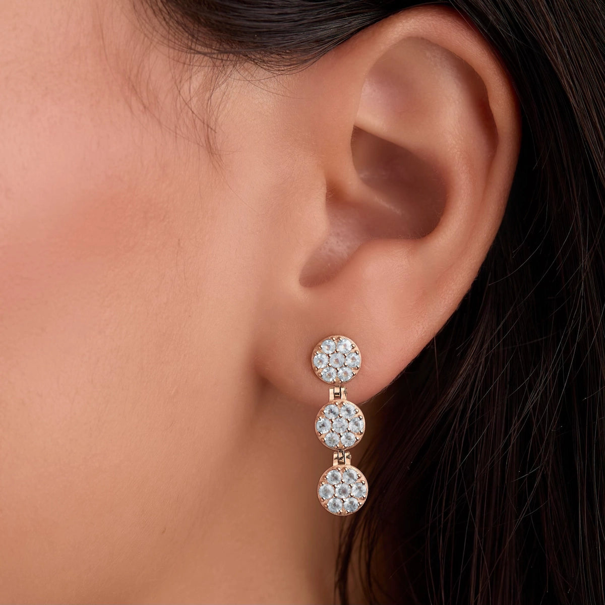 Rosecliff Aquamarine Drop Earrings in 14k Gold (March)