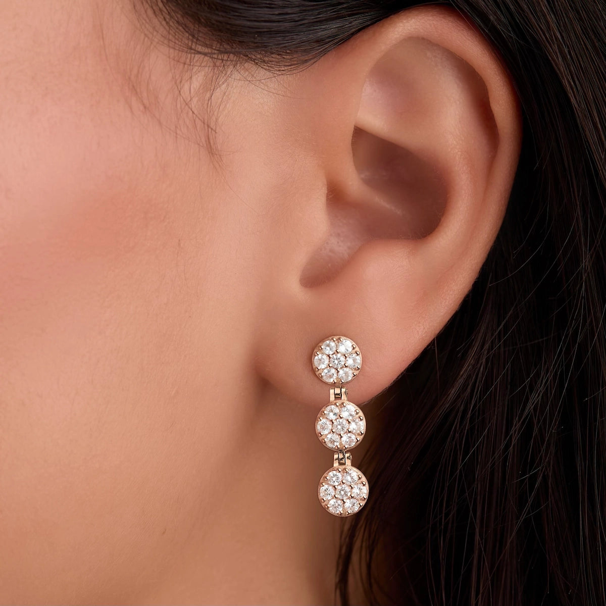 Rosecliff Diamond Drop Earrings in 14k Gold (April)