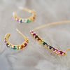 Rainbow Rosecliff Necklace and Earrings Set in 14k Gold