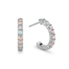 The Vault: Rosecliff Opal Huggie Hoop Earrings, White Gold