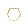 Rosecliff open circle ring featuring sixteen 2 mm faceted round cut diamonds prong set in 14k yellow gold - standing view