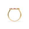 Rainbow Rosecliff Circle Ring with Diamonds in 14k Gold