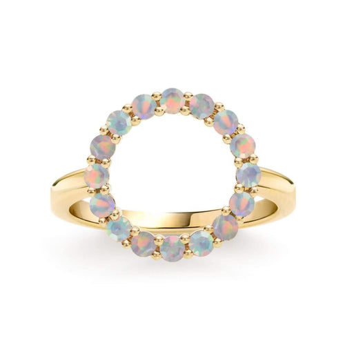 Rosecliff Circle Opal Ring in 14k Gold (October)