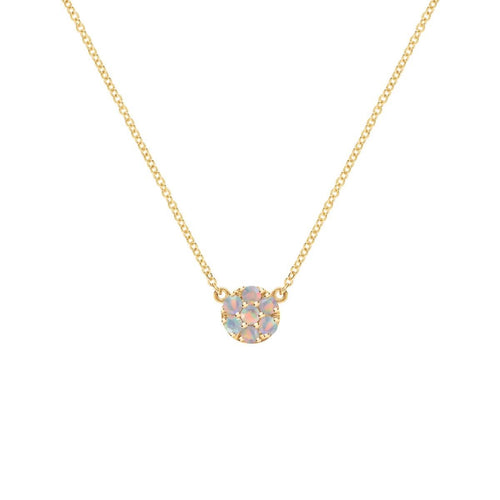 Rosecliff Opal Mini Necklace in Solid 14k Gold (October)