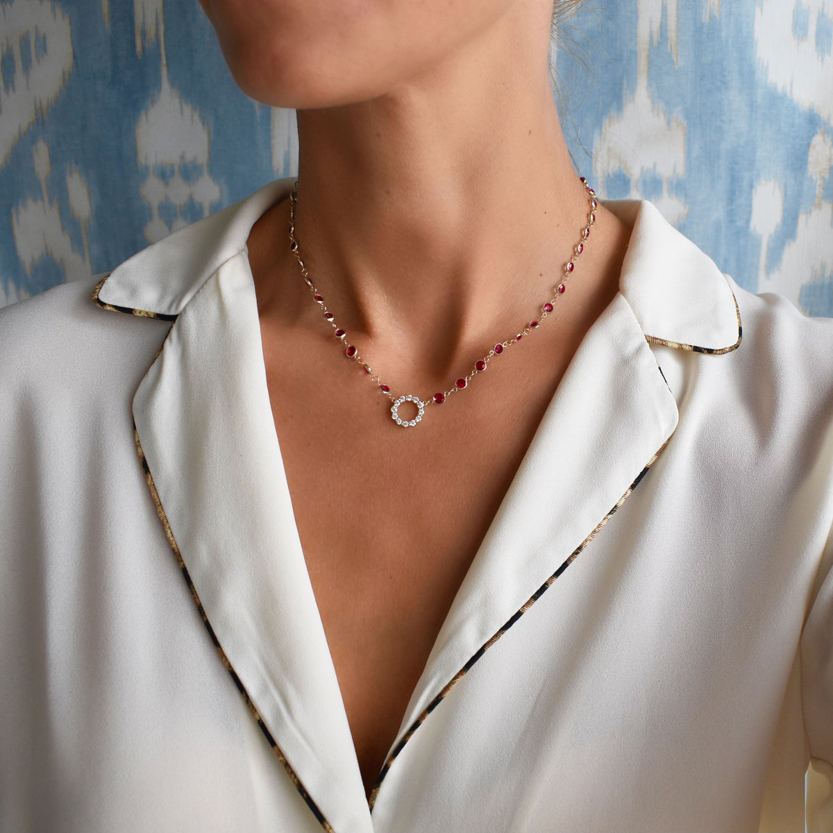 Anna Balkan Necklace: Ally Small Layering, Gold with Ruby Quartz - Helen  Winnemore's