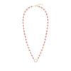 Rosecliff Diamond Small Circle & Newport Pink Sapphire Necklace in 14k Gold (October)