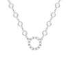 Rosecliff Diamond Small Circle & Newport White Topaz Necklace in 14k Gold (April)
