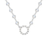 Rosecliff Diamond Small Circle & Newport Moonstone Necklace in 14k Gold (June)
