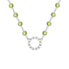 Rosecliff Diamond Small Circle & Newport Peridot Necklace in 14k Gold (August)