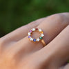 Rainbow Rosecliff Small Circle Ring with Diamonds in 14k Gold