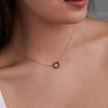 Rosecliff Small Circle Garnet Necklace in 14k Gold (January)