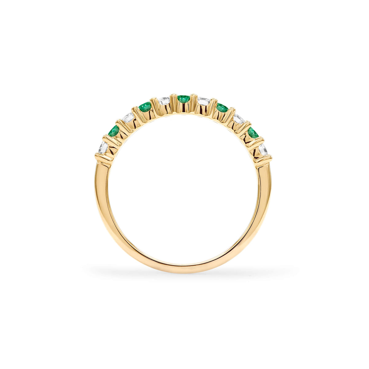 Rosecliff Diamond Emerald Stackable Ring in 14k Gold May