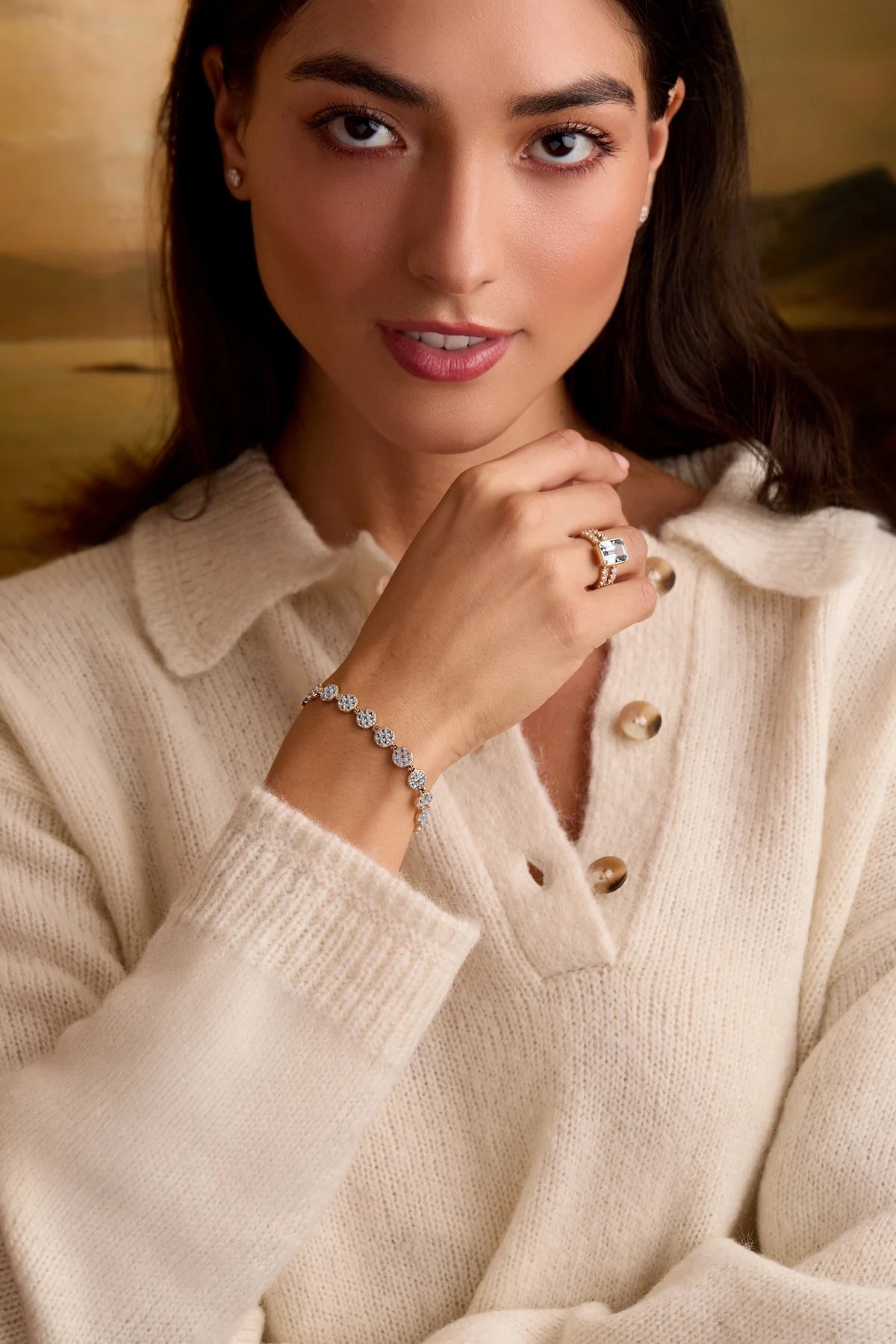 Rosecliff Tennis Nantucket Blue Topaz Bracelet in 14k Gold (December)