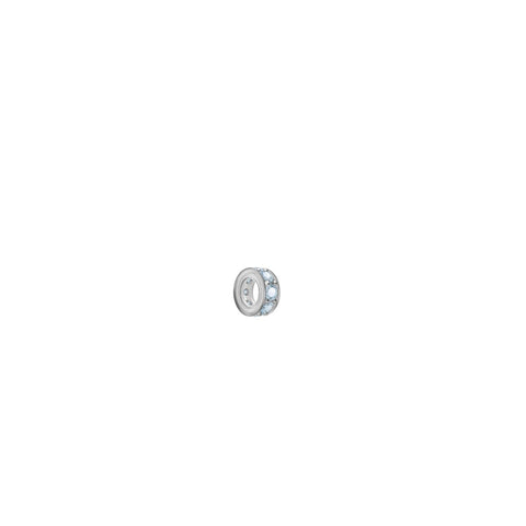 Rosecliff Nantucket Blue Topaz Bead in 14k Gold (December) - White Gold