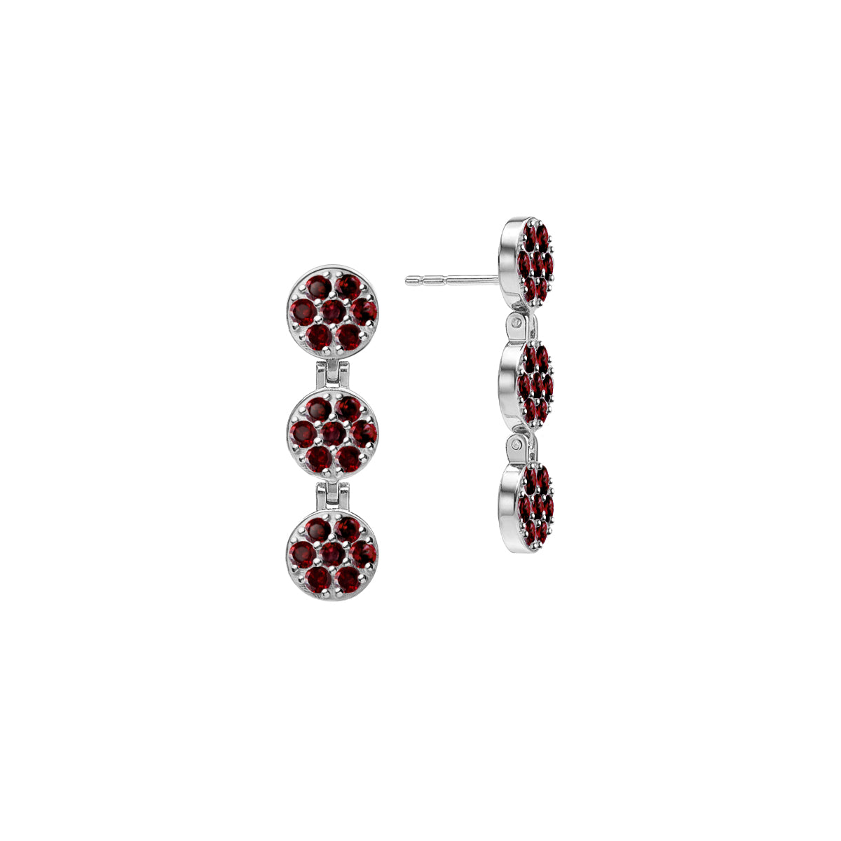 Rosecliff Garnet Drop Earrings in 14k Gold (January)