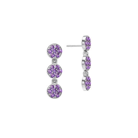 Rosecliff Amethyst Drop Earrings in 14k Gold (February) - White Gold