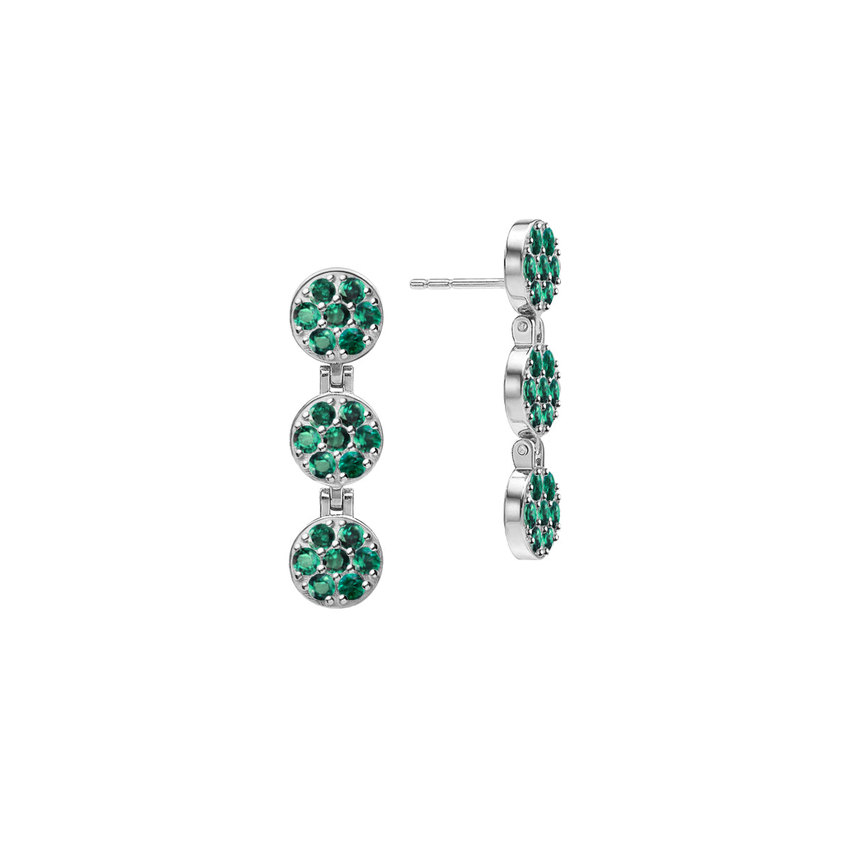 Rosecliff Emerald Drop Earrings in 14k Gold (May)