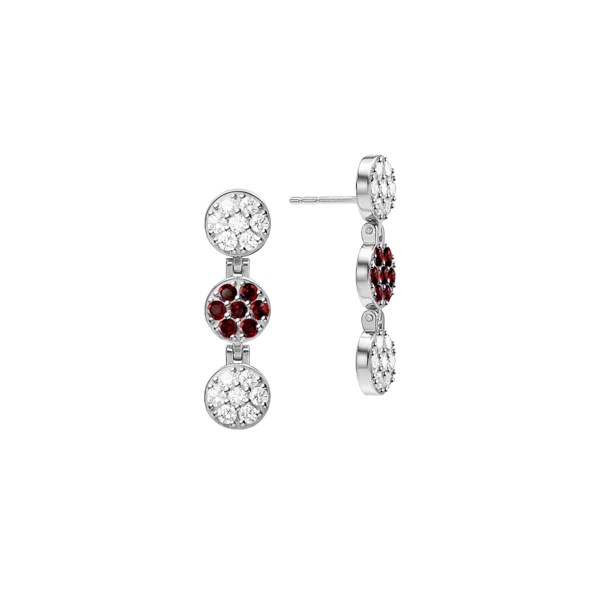 Rosecliff Diamond & Garnet Drop Earrings in 14k Gold (January)