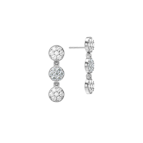 Rosecliff Diamond & Aquamarine Drop Earrings in 14k Gold (March) - White Gold