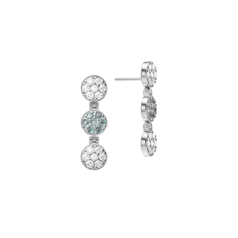 Rosecliff Diamond & Alexandrite Drop Earrings in 14k Gold (June) - White Gold
