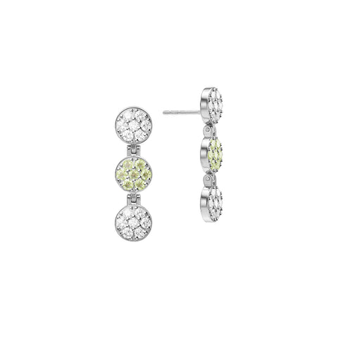 Rosecliff Diamond & Peridot Drop Earrings in 14k Gold (August) - White Gold