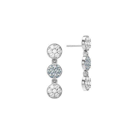 Rosecliff Diamond & Nantucket Blue Topaz Drop Earrings in 14k Gold (December) - White Gold