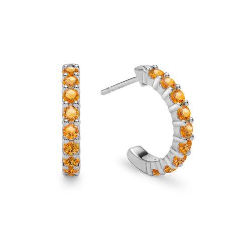 Rosecliff Citrine Earrings in 14k Gold (November) - White Gold