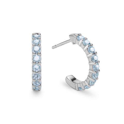 Rosecliff Nantucket Blue Topaz Earrings in 14k Gold (December) - White Gold