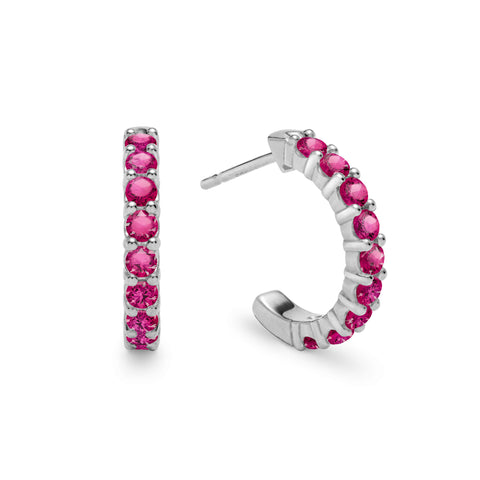 Rosecliff Ruby Earrings in 14k Gold (July) - White Gold