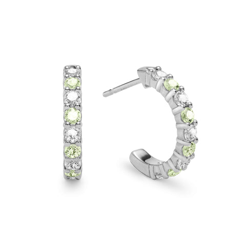 Rosecliff Diamond & Peridot Earrings in 14k Gold (August) - White Gold