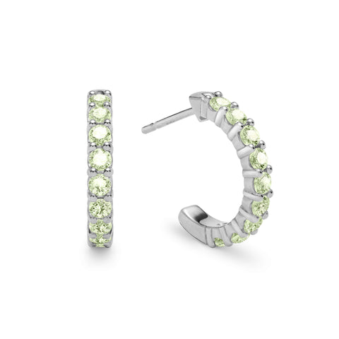 Rosecliff Peridot Earrings in 14k Gold (August) - White Gold