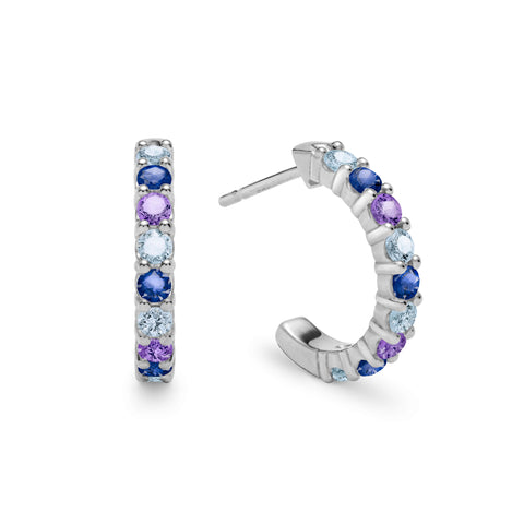 Hope Rosecliff Huggie Hoops in 14k Gold - White Gold