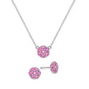 Rosecliff Pink Sapphire Mini Necklace and Stud Earrings Set in 14k Gold (October)