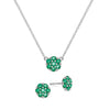 Rosecliff Emerald Mini Necklace and Stud Earrings Set in 14k Gold (May)