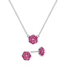 Rosecliff Ruby Mini Necklace and Stud Earrings Set in 14k Gold (July)