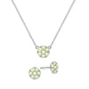 Rosecliff Peridot Mini Necklace and Stud Earrings Set in 14k Gold (August)