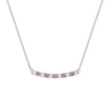 Rosecliff Diamond & Pink Tourmaline Bar Necklace in 14k White Gold (16