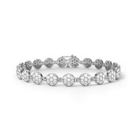 Rosecliff Tennis Diamond Bracelet in 14k Gold (April) - White Gold