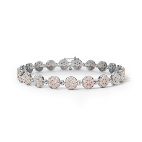 Rosecliff Tennis Opal Bracelet in 14k Gold (October) - White Gold