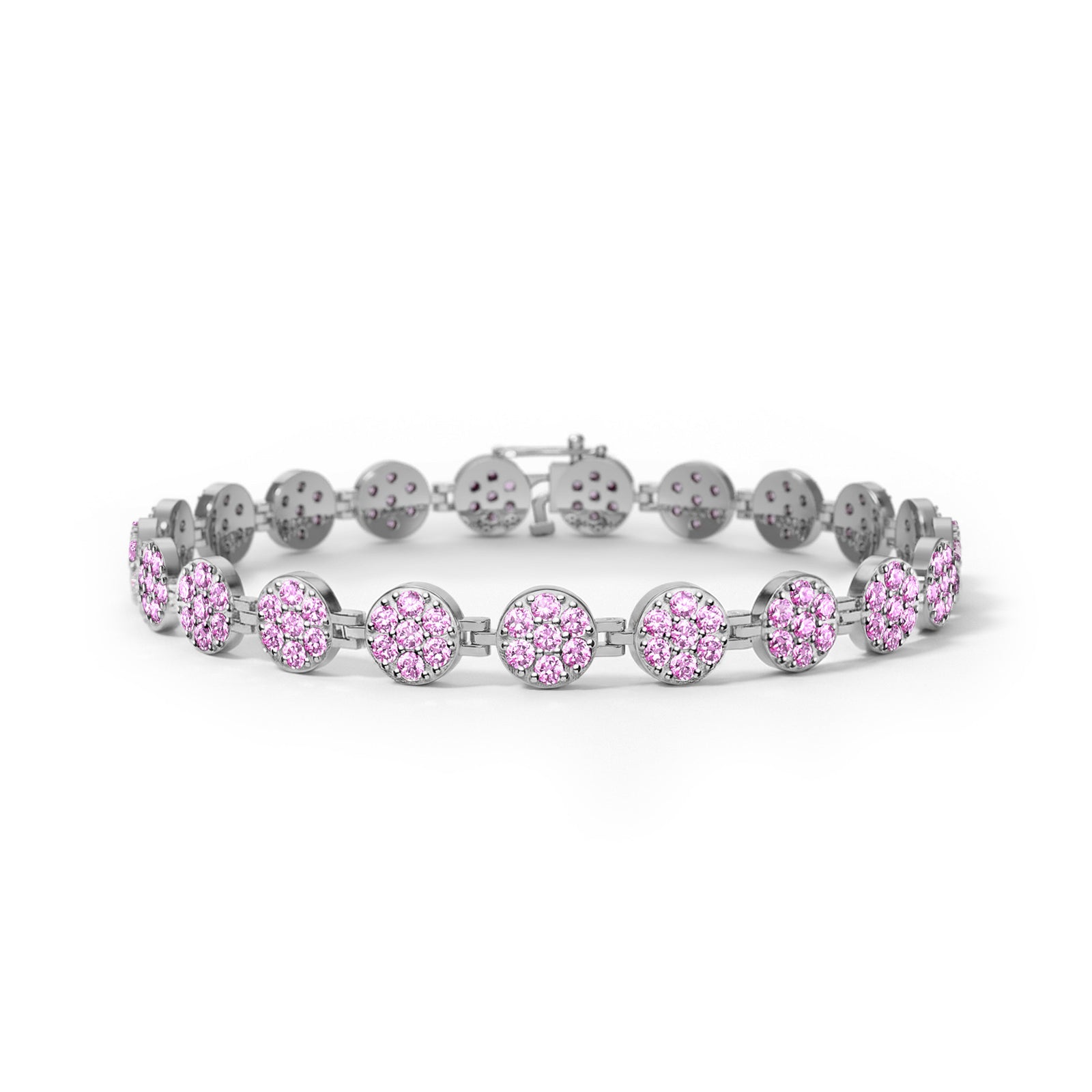 Rosecliff Tennis Pink Sapphire Bracelet in 14k Gold (October)