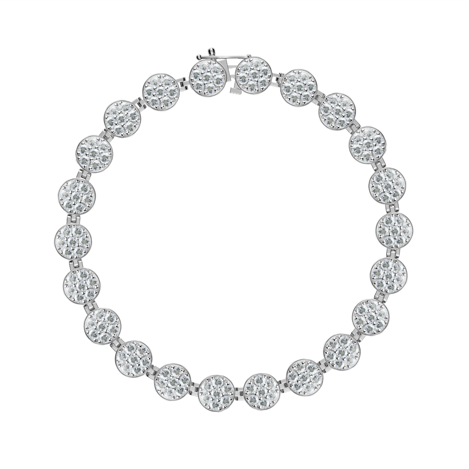 Rosecliff Tennis Aquamarine Bracelet in 14k Gold (March)