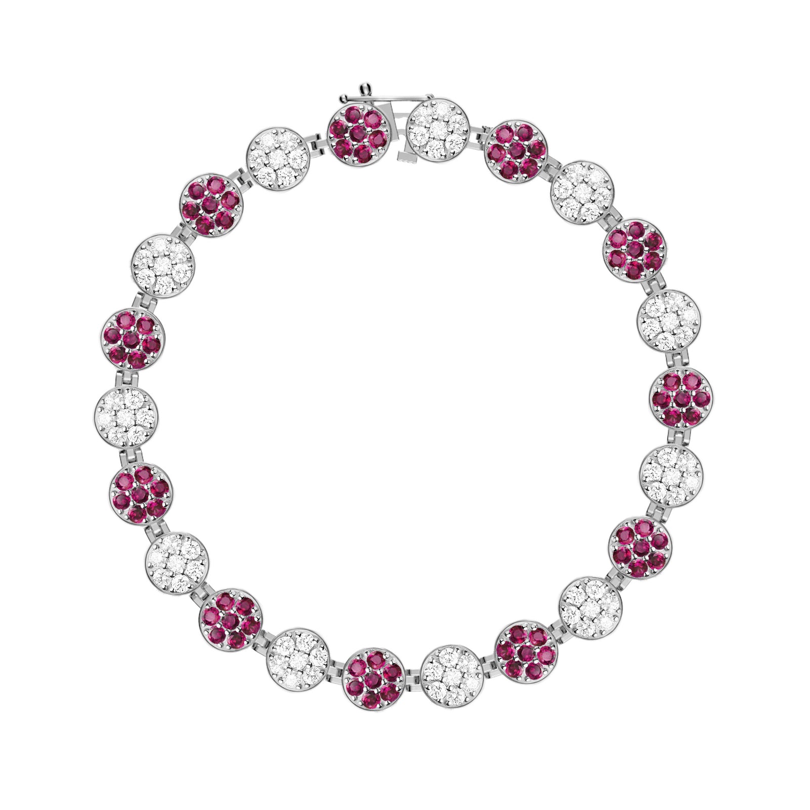 Rosecliff Tennis Diamond & Ruby Bracelet in 14k Gold (July)