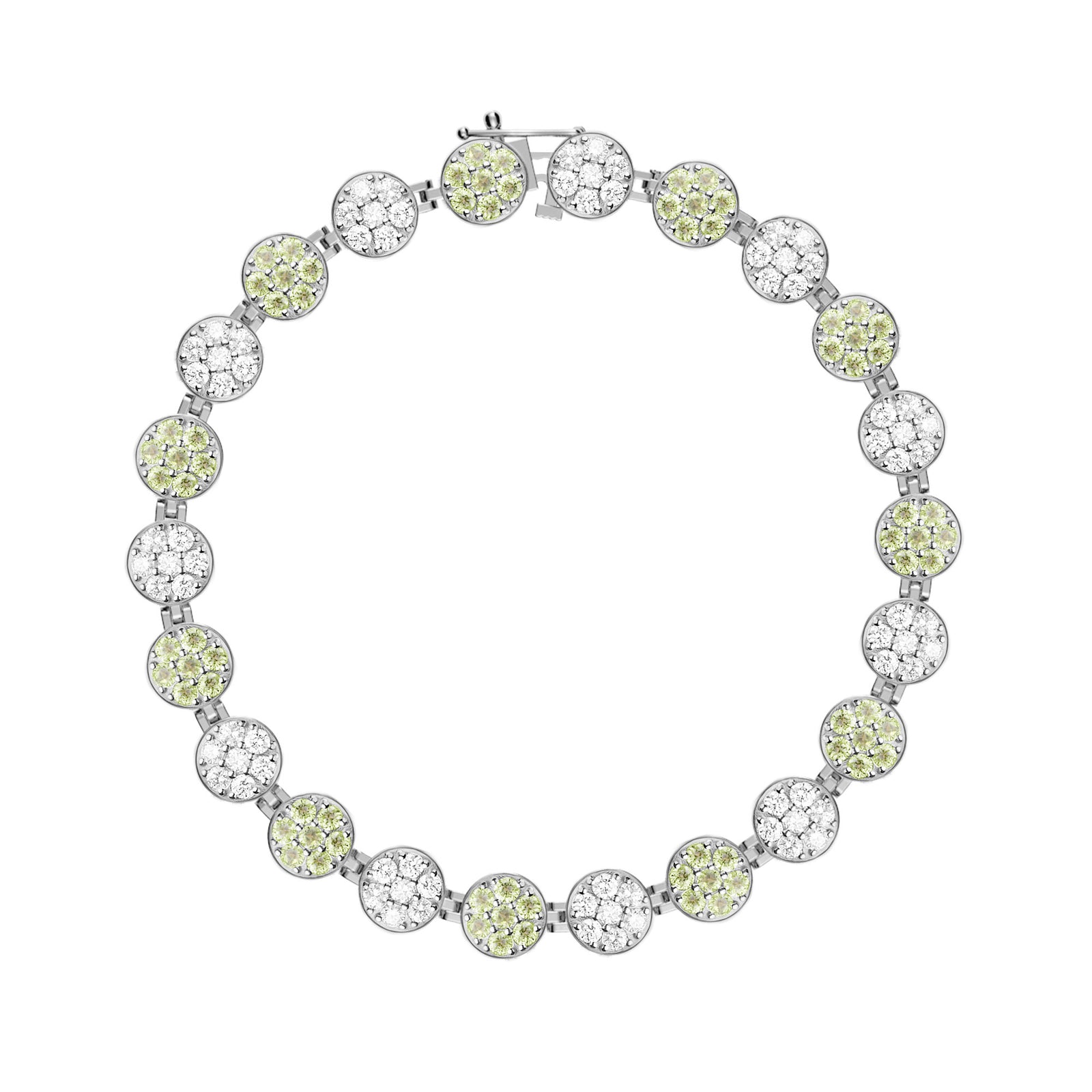 Rosecliff Tennis Diamond & Peridot Bracelet in 14k Gold (August)