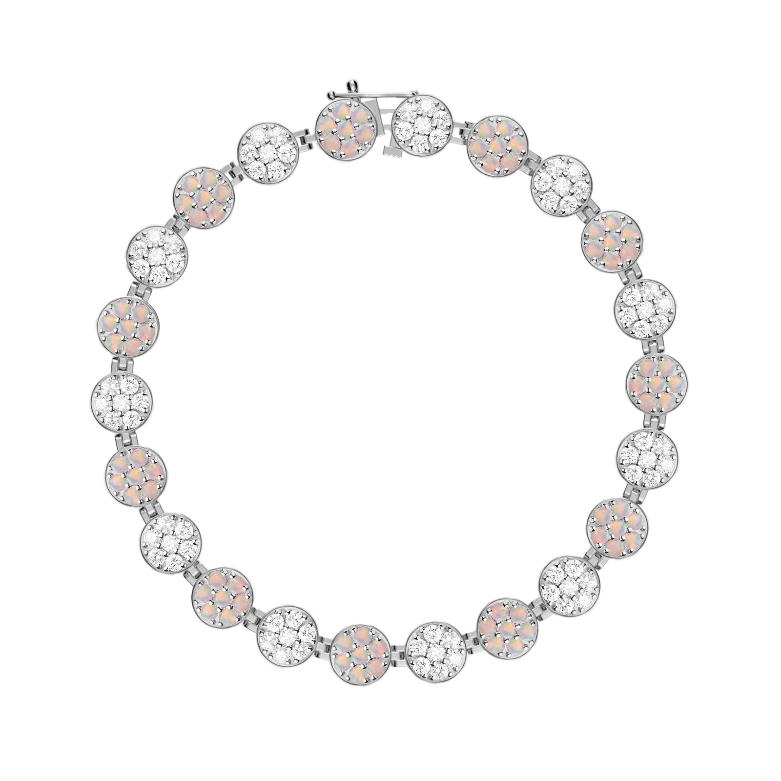 Rosecliff Tennis Diamond & Opal Bracelet in 14k Gold (October)